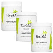 Paquete de tres envases de Fibre Select.